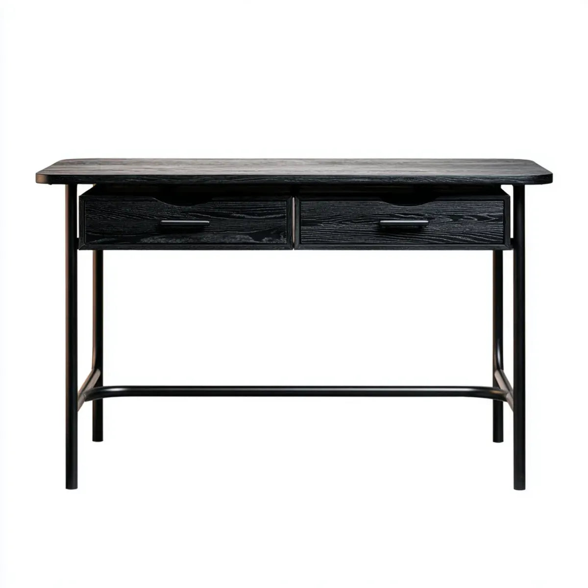 Konsolentisch Schwarz 120 x 40 x 80 cm MDF Stahl Rechteckig mit 2 Schubladen