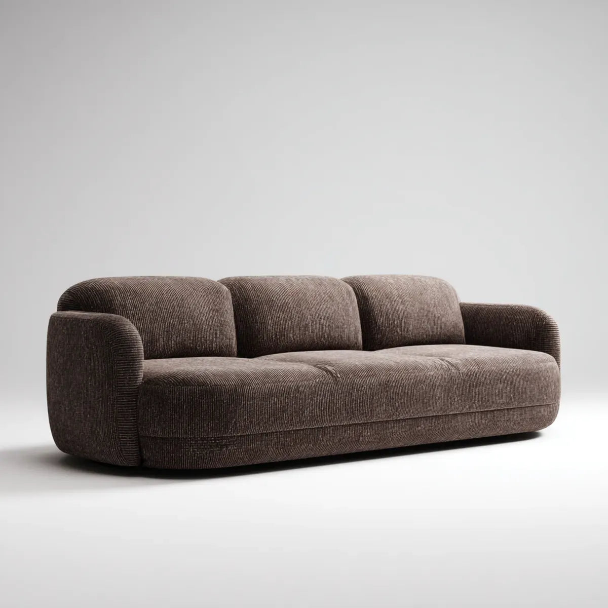 3-Sitzer Sofa Braun 220 x 95 x 78 cm Cordbezug aus Polyester Rechteckig