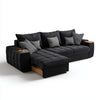 Ecksofa mit Schlaffunktion Schwarz Anthrazit Polyester-Mikrofaser L-Form 310 x 175 x 90 cm