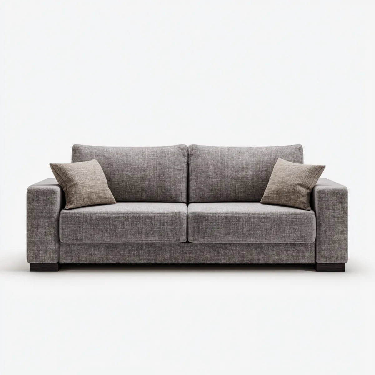 2-Sitzer Sofa Grau 200 x 90 x 85 cm Polyester Rechteckig