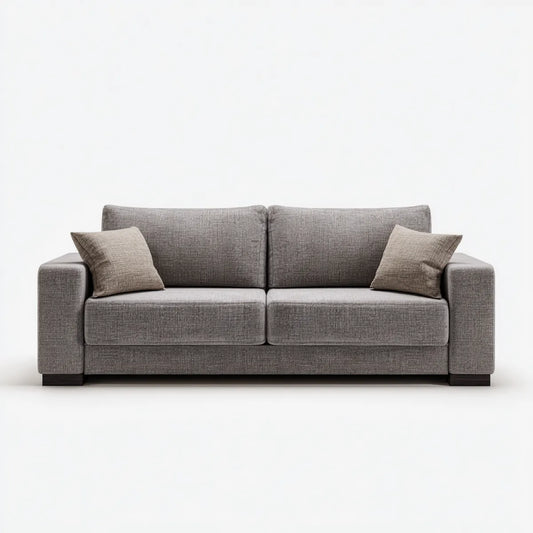 2-Sitzer Sofa Grau 200 x 90 x 85 cm Polyester Rechteckig