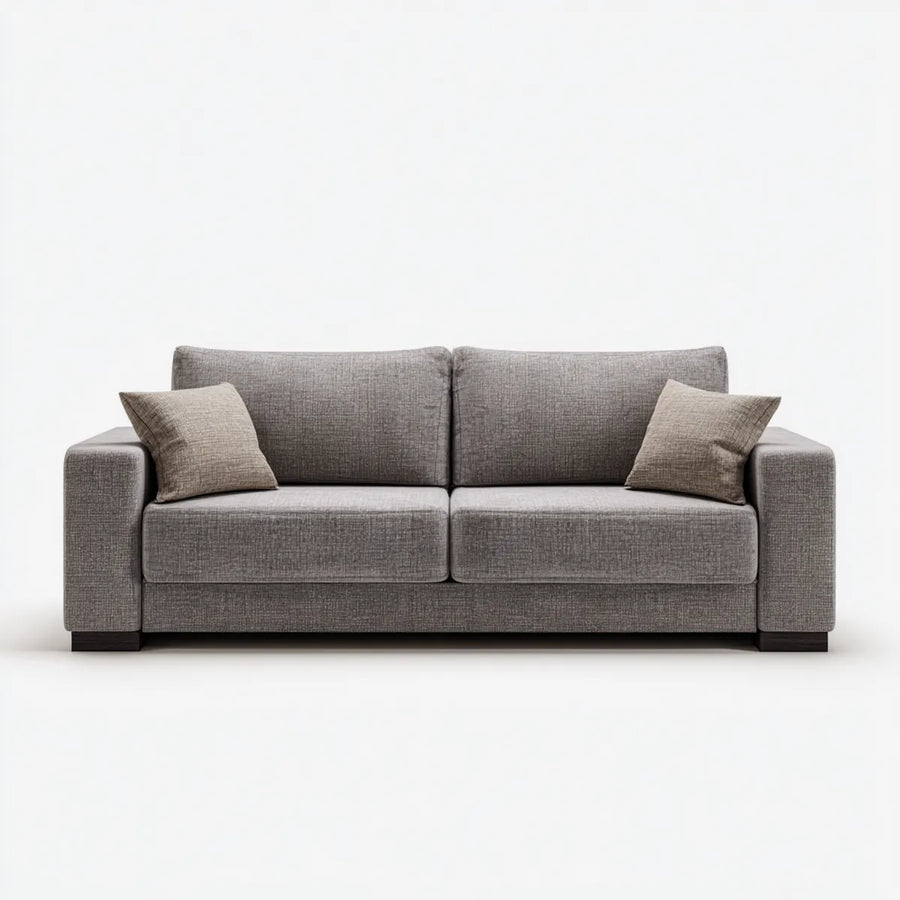 2-Sitzer Sofa Grau 200 x 90 x 85 cm Polyester Rechteckig