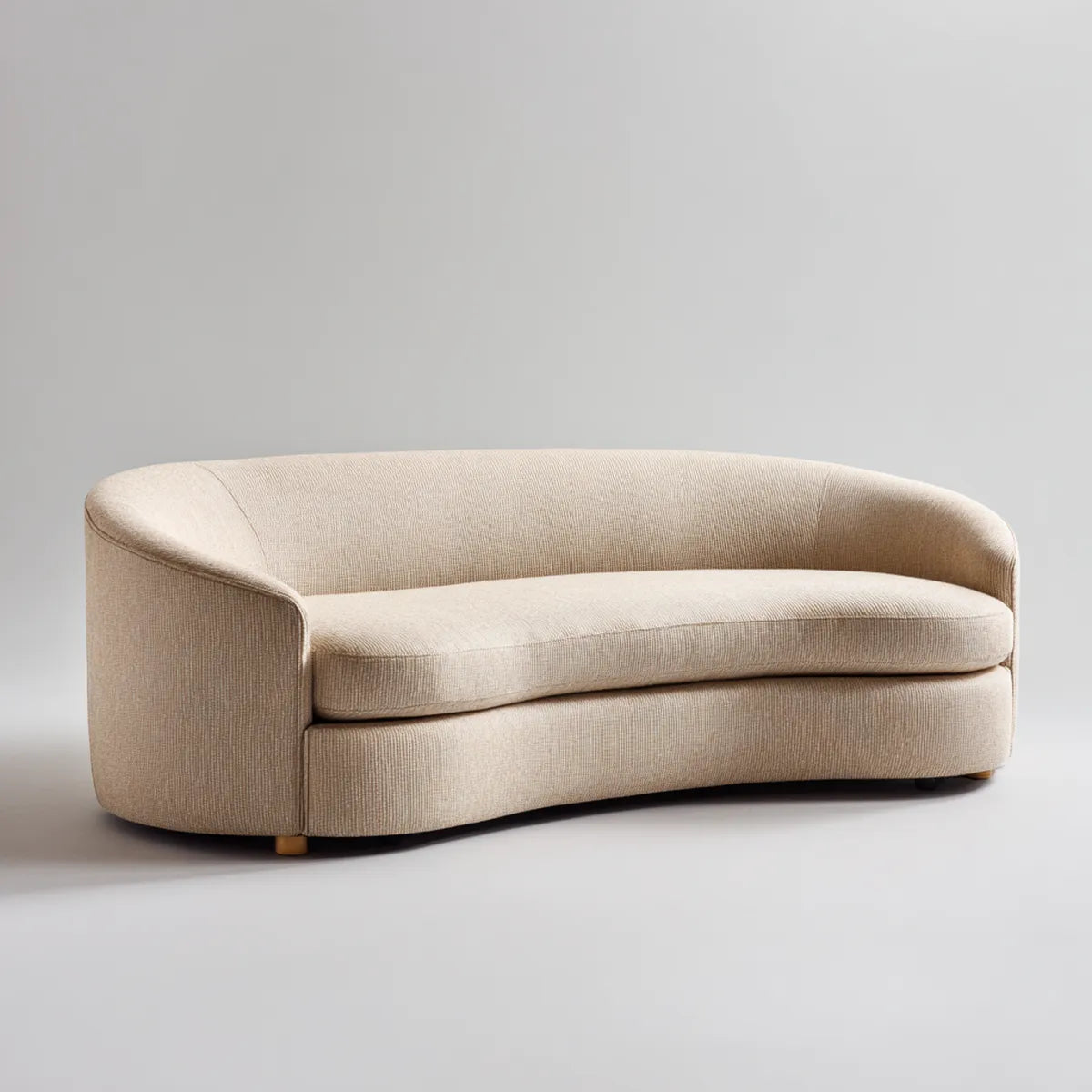 2-Sitzer Sofa Creme 180 x 85 x 75 cm mit Polyester-Cordbezug geschwungene Form