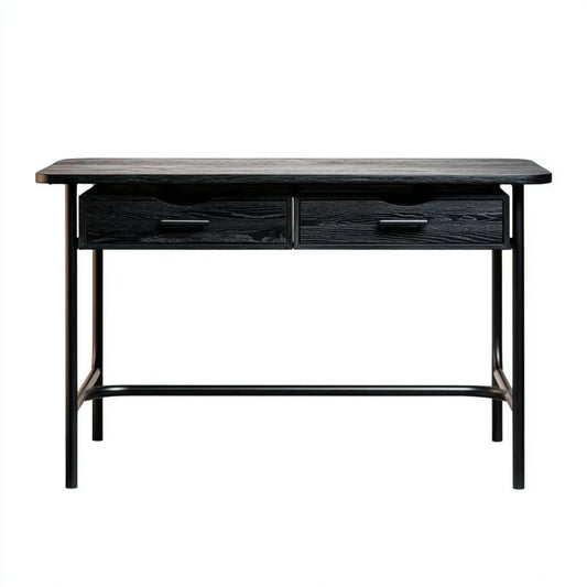 Konsolentisch Schwarz 120 x 40 x 80 cm MDF Stahl Rechteckig mit 2 Schubladen