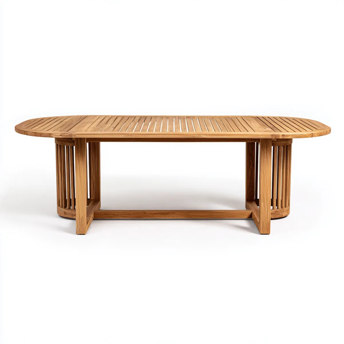Esstisch Natur 220 x 100 x 75 cm Teakholz massiv oval