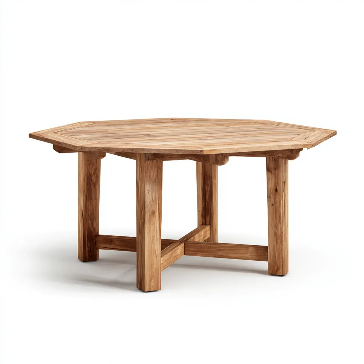 Esstisch Natur 150 x 150 x 75 cm Teak-Massivholz achteckig